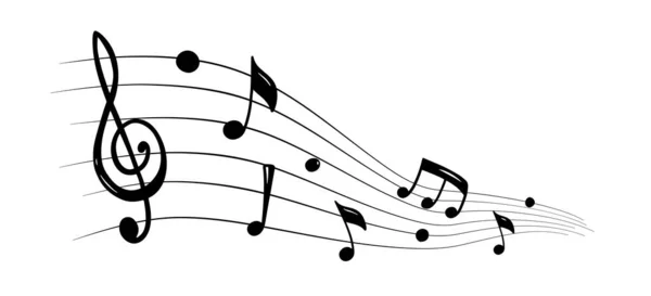 Музыкальные Ноты Шкале Векторная Иллюстрация — стоковый вектор