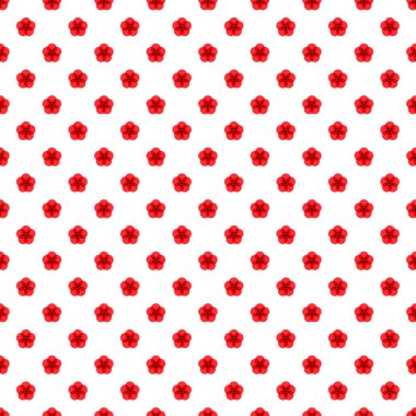 Beyaz arkaplanda kusursuz bir desen oluşturan bir sakura ikonu. Yaşamın ve aşkın sembolü. Kiraz çiçeği festivali, asgari modern tasarım. Vektör