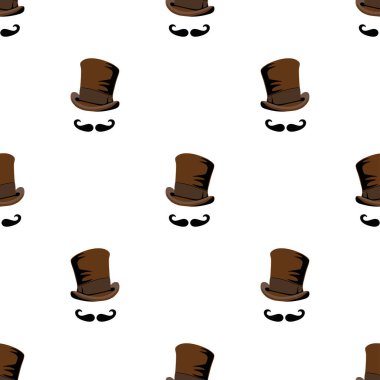 Görünmez adam steampunk stili. Şapka ve bıyık. Kart için şablon arka plan steampunk tasarımı. Vektör