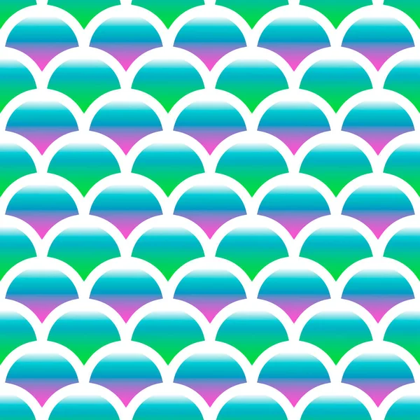 Fish scale wavy seamless pattern. Turquoise lilac textured background for textile, wallpaper, wrapping. Japanese traditional backdrop. Vector — Stock vektor