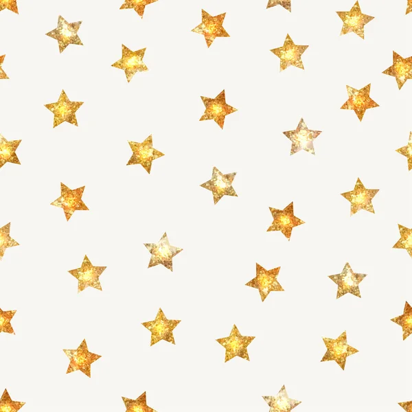 Nahtloses Muster mit goldenen Sternen. Vektor — Stockvektor