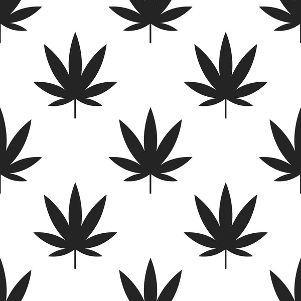 Marijuana or cannabis leaf icon isolated seamless pattern on white background. Hemp symbol. Vector Illustration — Stock Vector