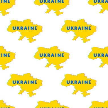 Ukrayna haritası silueti, dijital tarzda yazılıdır, Ukrayna. Popüler sanat kusursuz desen. Vektör