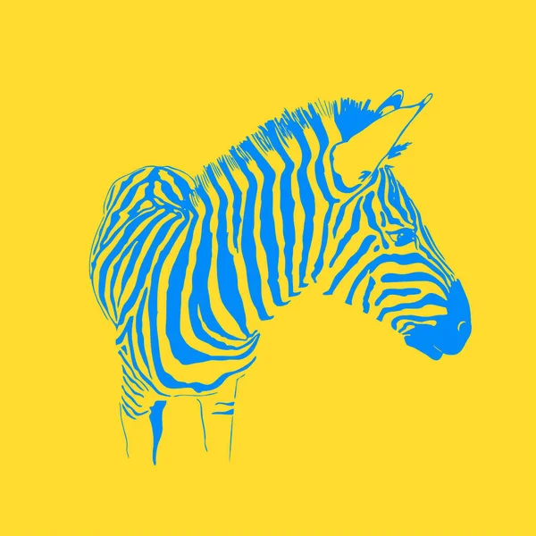 Potret Grafis Zebra Dalam Gaya Seni Pop Sketsa Vektor Untuk - Stok Vektor