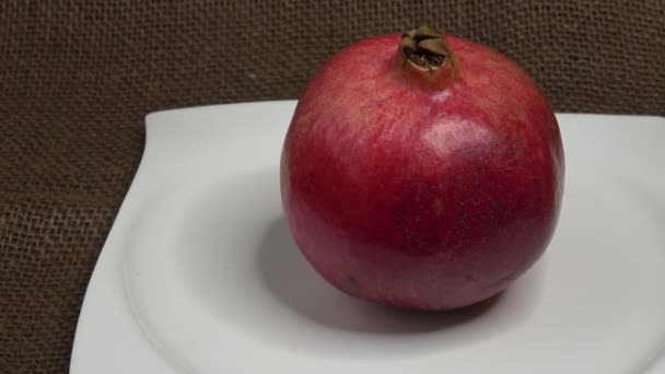 Zdrowy Owoc Granat Czerwony Bogaty Witaminę Znany Również Jako Symbol — Wideo stockowe