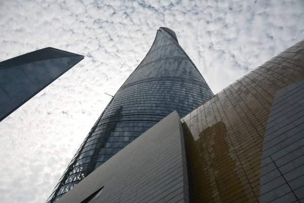 Shanghai Kina April 2017 Bottenvy Över Skyskrapor Shanghai Kina — Stockfoto