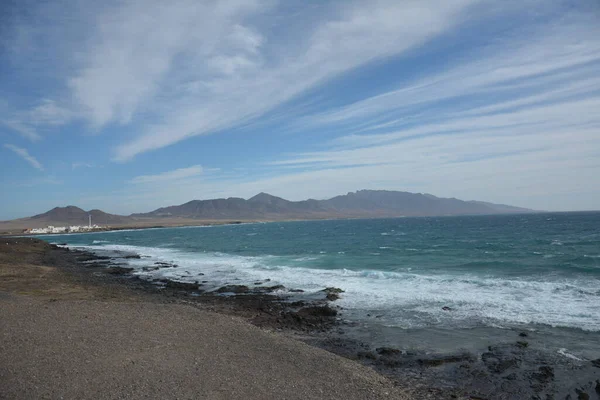 Strati Vulcanici Corodati Geologici Faro Punta Jandia Fuerteventura Isole Canarie — Foto Stock