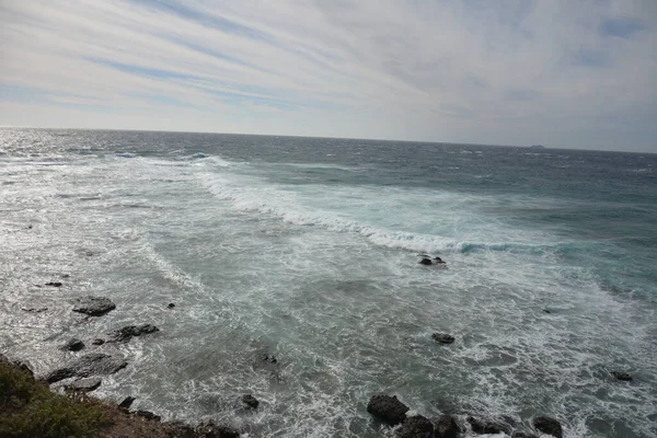 Vulcanic Geologic Coroded Layers Faro Punta Jandia Fuerteventura Canary Islands — Stock Photo, Image