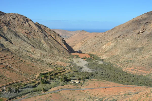 Risco Las Penas Bakış Açısından Dağ Manzarası Fuerteventura Kanarya Adaları — Stok fotoğraf