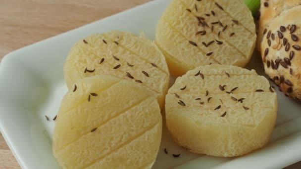 捷克臭奶酪 臭芝士 有香味的美味 乳制品 传统捷克奶酪 — 图库视频影像