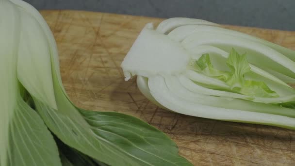 Endives Wooden Cutting Board Cichorium Intybus Fresh Chicories — Stockvideo