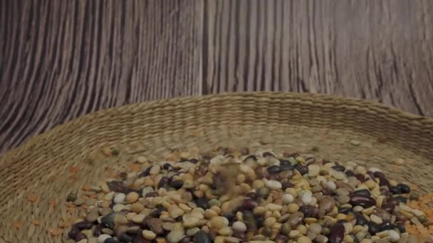 Dried Legumes Cereals Group Beans Lentils — Vídeo de stock