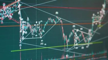 Monitör ekranında Candlestick Grafik Hareketi Kripto Para Birimi. Yakınlaştır. Kapat.