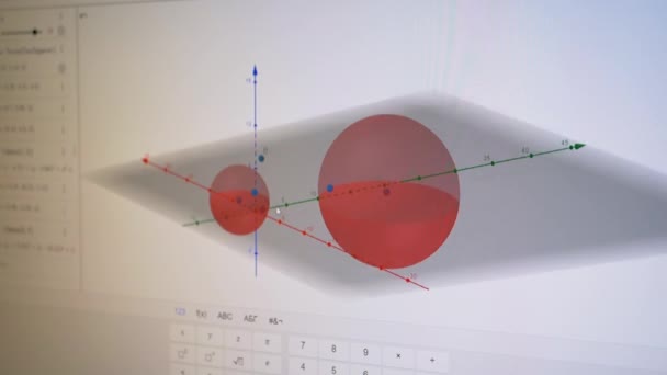 Calculadora 3D tridimensional en una pantalla de monitor de computadora. 4K. De cerca. — Vídeos de Stock