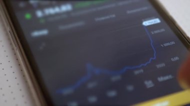 Bir Akıllı Telefon Ekranındaki Mobil Uygulamada Mum Şeması. 4 bin. Kapat.