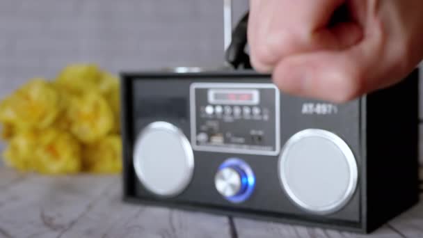 Rhymic Dancing Hand Movements Music Stereo Tape Recorder Playing 손가락들의 — 비디오