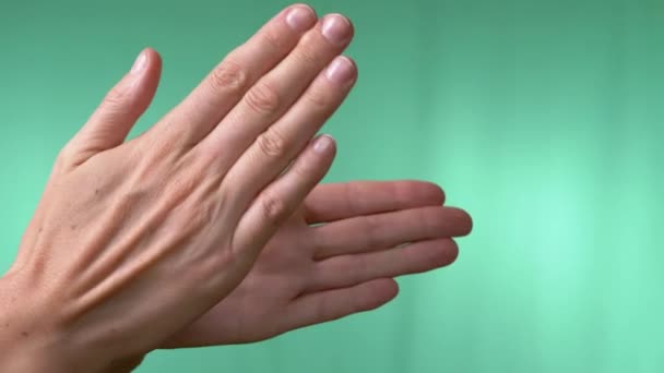 Ruchy Taneczne Rękami Pustym Izolowanym Tle Zielonego Klucza Chroma Kobiece — Wideo stockowe