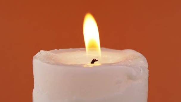 Extinguished Candle Flame Atmospheric Smoke Isolated Yellow Background Souffler Une — Video