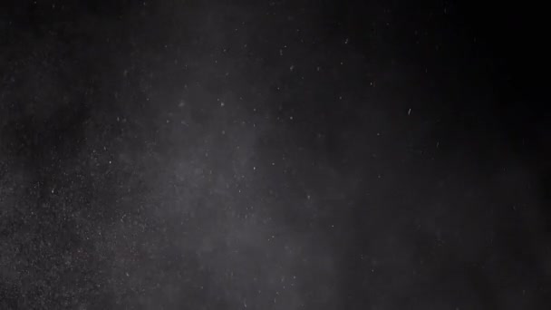 Whirlpool Των Μικτών Σωματιδίων Σκόνης Αλεύρου Συντρίμμια Που Φέρουν Μαύρο — Αρχείο Βίντεο