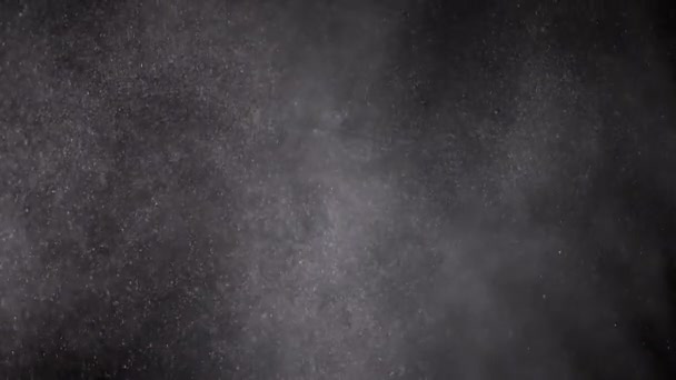 Whirlpool Των Μικτών Σωματιδίων Σκόνης Αλεύρου Συντρίμμια Που Φέρουν Μαύρο — Αρχείο Βίντεο
