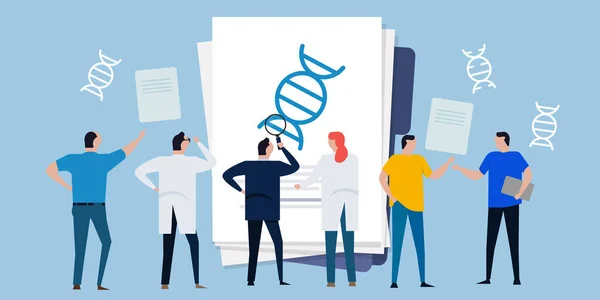 Scientist researching gene editing crispr-cas9 technology DNA molecular biology — Vetor de Stock