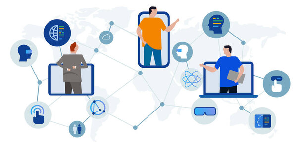 Metaverse digital online universe meta life world technology virtual internected character available.