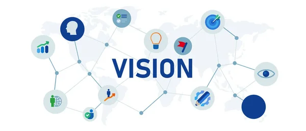 Visão do conceito corporativo da ilustração do vetor do ícone da empresa do negócio futuro no projeto moderno — Vetor de Stock