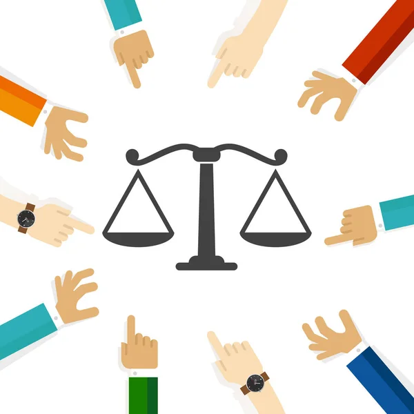 司法スケールのバランス裁判所は 意思決定における平等の象徴チームは 概念ベクトルに焦点を当てる — ストックベクタ