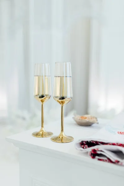 Table Setting Glasses Champagne Stock Photo