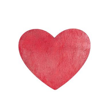Kırmızı kalp beyaz arka planda izole edilmiş. Uzayı kopyala Logo ve metin için yer