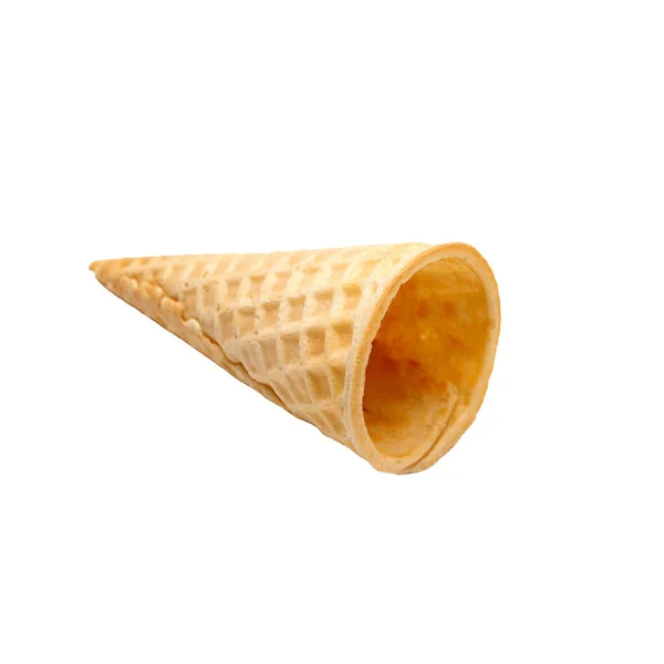 Cono de gofre para helado sobre fondo blanco. Aislado — Foto de Stock