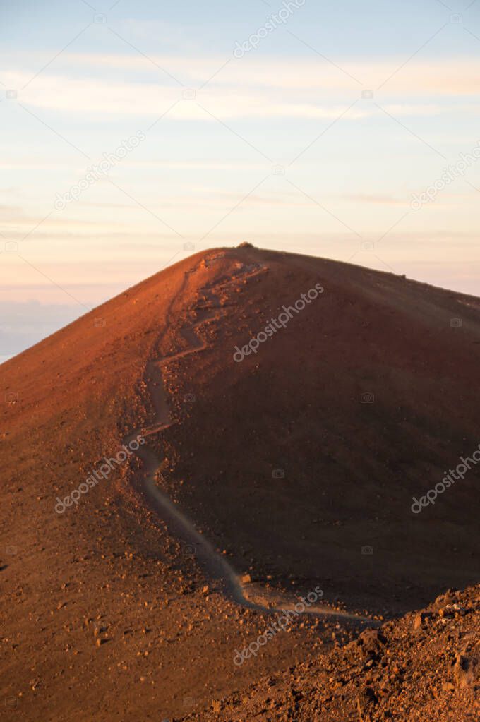 The peak of Mauna Kea a dusk