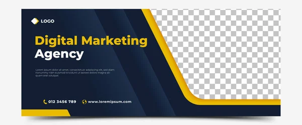 Digital Marketing Agency Horizontal Banner Design Template — Stock Vector