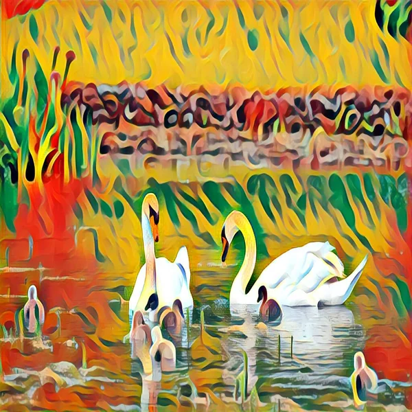 Kuğu sanat kuşu beyaz kuğu gölü boyama menekşe kuğu aile sanatı, kuğu orijinal suluboya gerçekçi manzara, el boyaması güzel sanatlar, hediye, dekor, aşık, nehir, kuş, deniz, güneş batımı, gündoğumu baskısı.