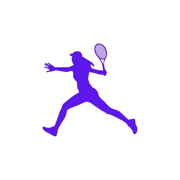 Donna Tennista Dipinto Mano Illustrazione — Foto Stock