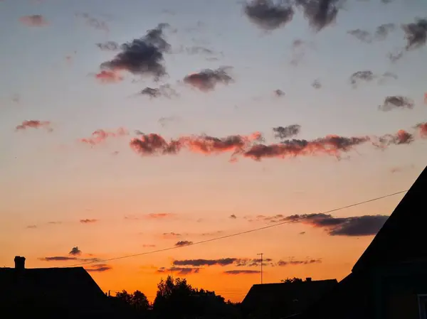 Pôr Sol Laranja Temporada Verão — Fotografia de Stock