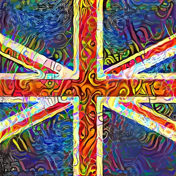 Artystyczna Wersja Brytyjskiej Flagi Union Jack — Zdjęcie stockowe
