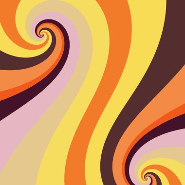 Altmışlı yılların minimalist retro sanat arkaplanı. Kıvrımlı şeker şeritleri ve girdaplarıyla.