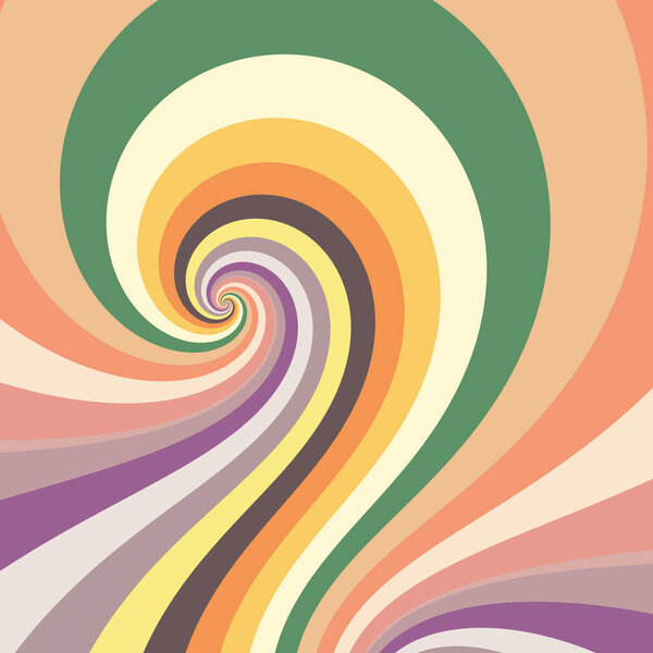 A minimalistic, sixties retro style, funky background swirly twirl design