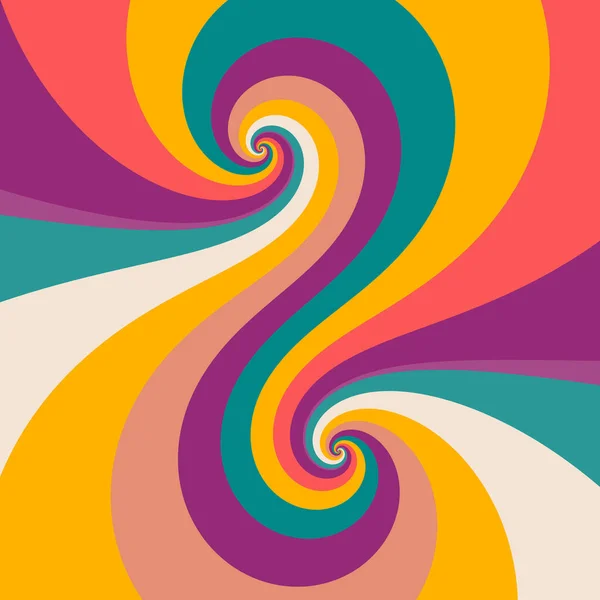 Minimalistic Sixties Retro Art Style Background Groovy Twisting Candy Stripes — Stockfoto