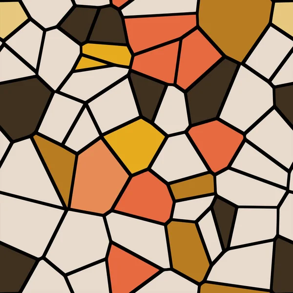 具有不规则几何多边形的无缝马赛克复古风格背景图案 — 图库矢量图片