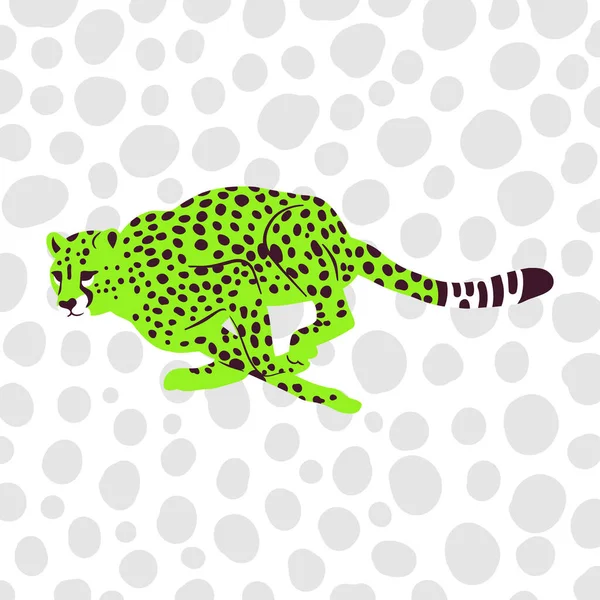 Simple Flat Graphic Illustration Wild Cheetah Cat Portrait Big Spots — Stock Vector