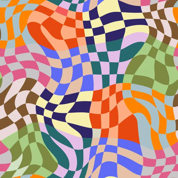 Ένα Διασκεδαστικό Και Μινιμαλιστικό Στρεβλωμένο Checker Πίνακα Φόντο Υφασμάτινο Μοτίβο — Διανυσματικό Αρχείο