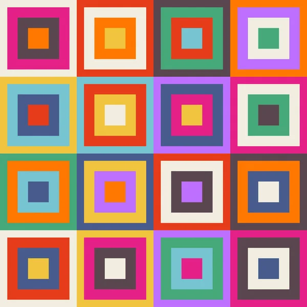 Divertido Colorido Minimalista Matisse Inspirado Mosaico Quadrados Fundo Têxtil Padrão — Vetor de Stock