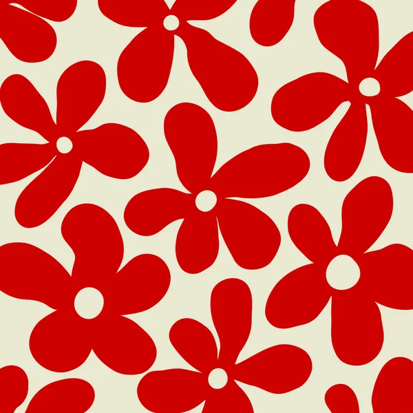 Ein Lustiges Retro Hipster Florales Hintergrunddesign Mit Flachen Minimalistischen Gänseblümchen — Stockvektor