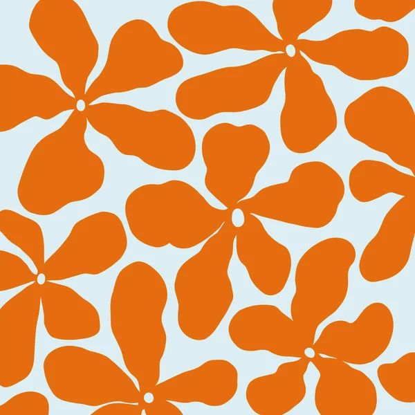Zábavné Retro Hipster Květinové Pozadí Design Plochým Minimalistický Sedmikrásky Květiny — Stockový vektor