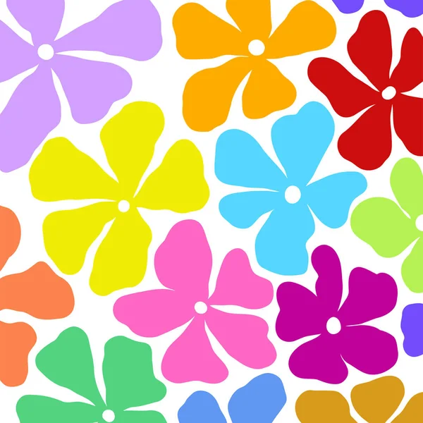 Fun Retro Hipster Floral Background Design Flat Minimalist Daisy Flowers — Stock Vector