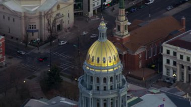 Denver, Colorado - 2017 dolaylarında Colorado Eyalet Binası Kubbesi 'nin havadan görünüşü