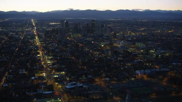 Denver Colorado Circa 2017 Vue Aérienne Denver Nuit Avec Les — Video