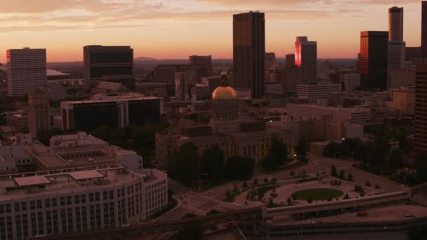 Atlanta Georgia Circa 2017 Plano Aéreo Del Centro Atlanta Atardecer — Vídeo de stock